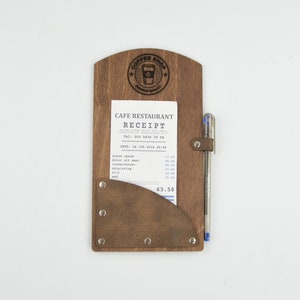 Hölzerner Geldscheinhalter, Restaurant Scheckhalter, Scheckvorführer Tray, Quittungspräsenter, Bar Cafe Bill Presenter, 10866