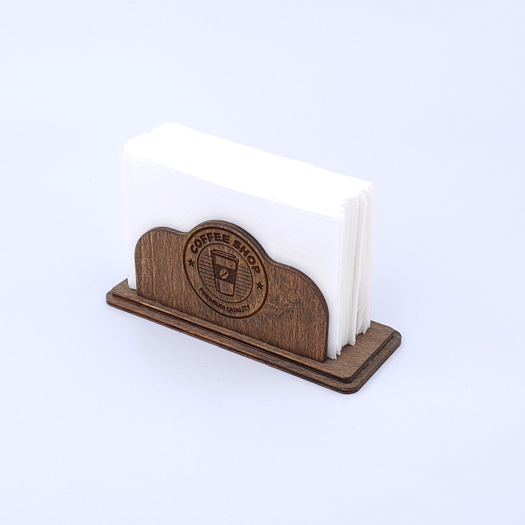 Personalized Wooden Napkin Holder With Logo, Restaurant Napkin Holders