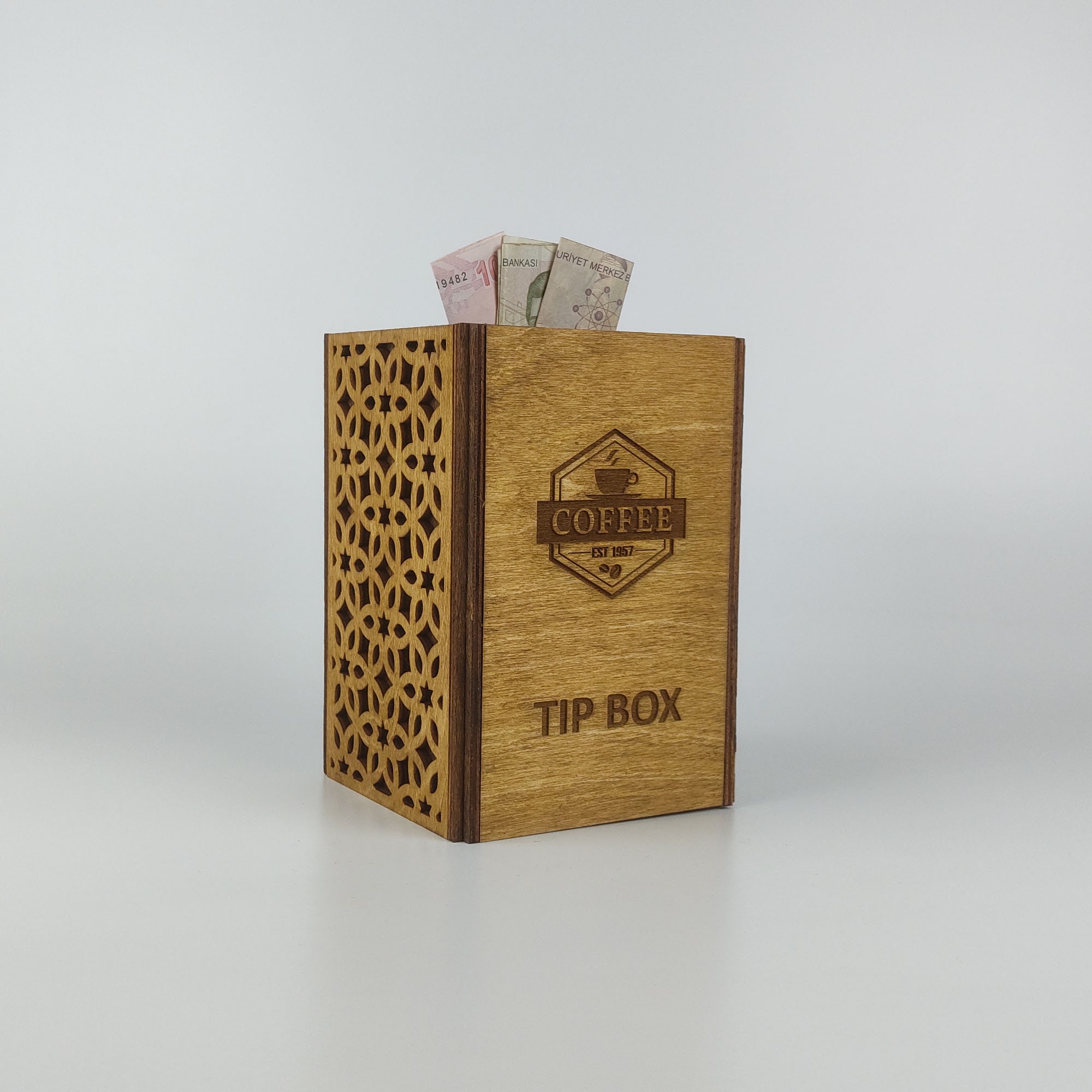 Personalized Wooden Tipping Box, Restaurant Tip Box, Custom Money Box ...