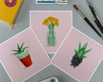 DIGITAL DOWNLOAD — 'The Zen Collection' | Set of 3 Procreate Illustrations | Square Printable Wall Art