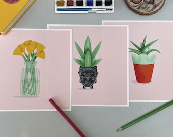 DIGITAL DOWNLOAD — 'The Zen Collection' | Set of 3 Procreate Illustrations | Square Printable Wall Art