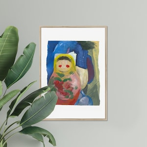 Eeyore and Russian Doll Abstract Print