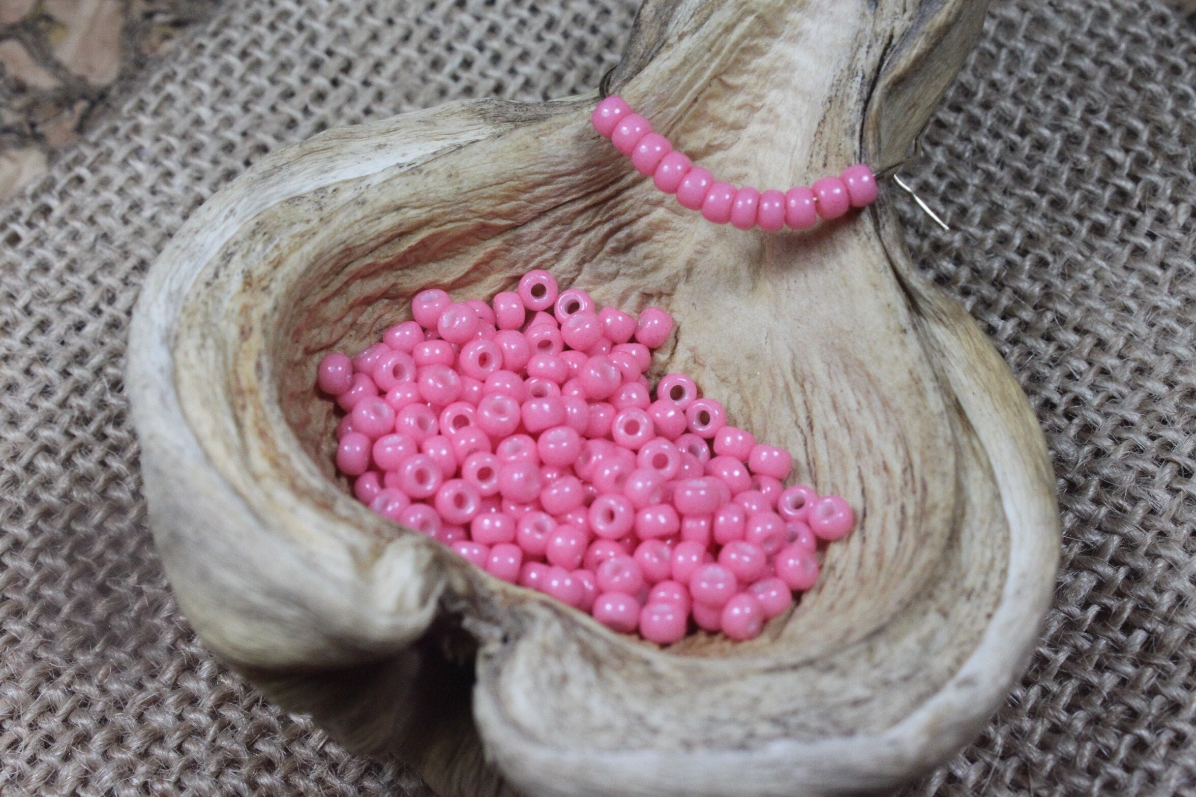 24 grams Czech glass Preciosa Rocaille 6/0 seed beads - opaque matte baby  pink pearl size 6 seed beadsl - 4mm spacer beads C00201