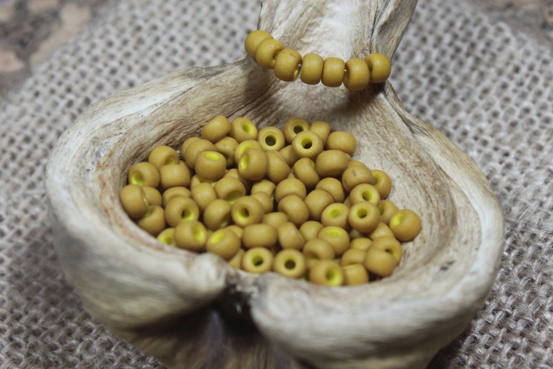 6/0 Matte Mustard Yellow Miyuki Seed Bead 10g B0299 Size Etsy