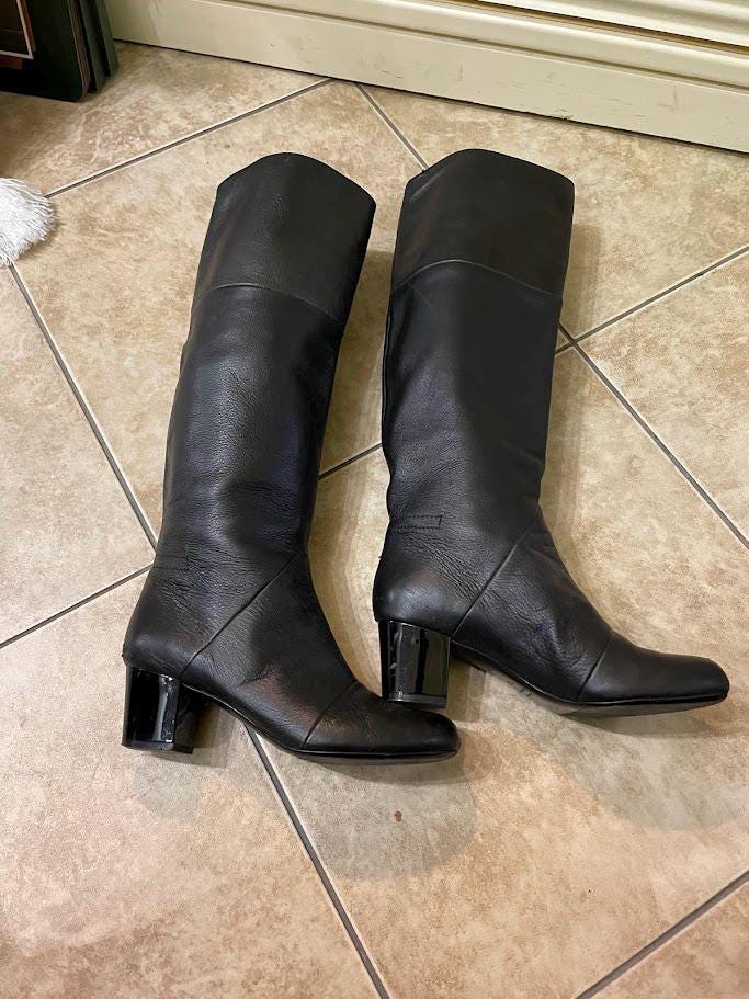 Vero Cuoio Black Leather Boots Size Women display picture 1