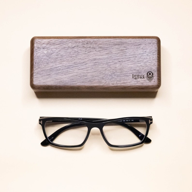Walnut Wood Eyeglasses Case Modern Vintage Style Eyeglasses Holder Spectacle Case Free Custom
