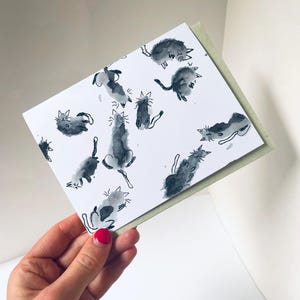 Cartes Esquissées Pour Pincer Le Chat À Planter, Respectueux De L'environnement, Mamans Chat, Aquarelles De Chats, Cartes Aquarelles Peintes À La Main, Cadeaux Pour Pincer Un Chat, Dessinés À La Main