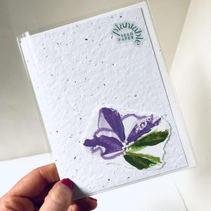 Plantable Seed Paper Cards - Hand Painted Abstract Florals - Eco Friendly Products - Handmade Stationery - Floral Art - Wildflower Cards