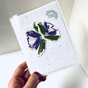 Plantable Seed Paper Cards - Hand Painted Abstract Florals - Eco Friendly Products - Handmade Stationery - Floral Art - Wildflower Cards