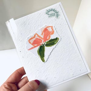 Plantable Seed Paper Cards - Hand Painted Abstract Florals - Eco Friendly Products - Handmade Stationery - Floral Art - Wildflower Cards