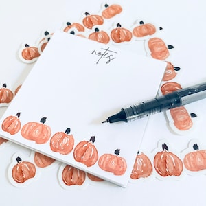 Handmade Personalized Notepad, Fall Pumpkin Teacher Notepad, Custom Memo Pad, Personalized Cute Notepad, Cute Notepad for Teachers and Moms