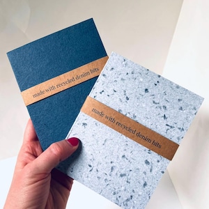 mini Recycled Denim Notebooks - Handmade Notebooks - Eco Friendly Products  Handmade Stationery Recycled Paper, Holiday Gift