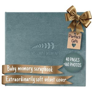 Elegante album fotografico e scrapbook in velluto – 40 pagine vuote per progetti personalizzati, perfetto regalo per matrimoni, baby shower