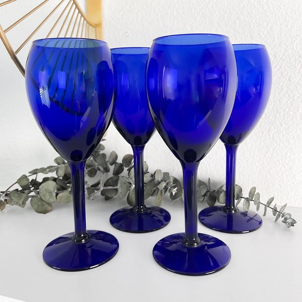 Blue Wine Glasses Etsy