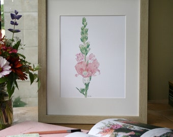 Snapdragon Watercolor Art Print | Floral Illustration, Spring Decor