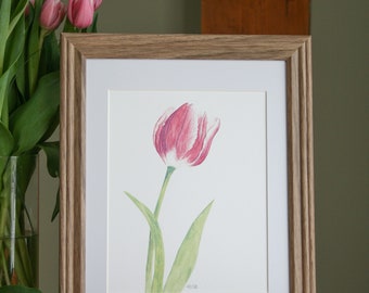 Tulip Art Print | Watercolour Tulip Print | Spring Decor | Easter Decor | Wall Decor | Floral Art | Fine Art Print