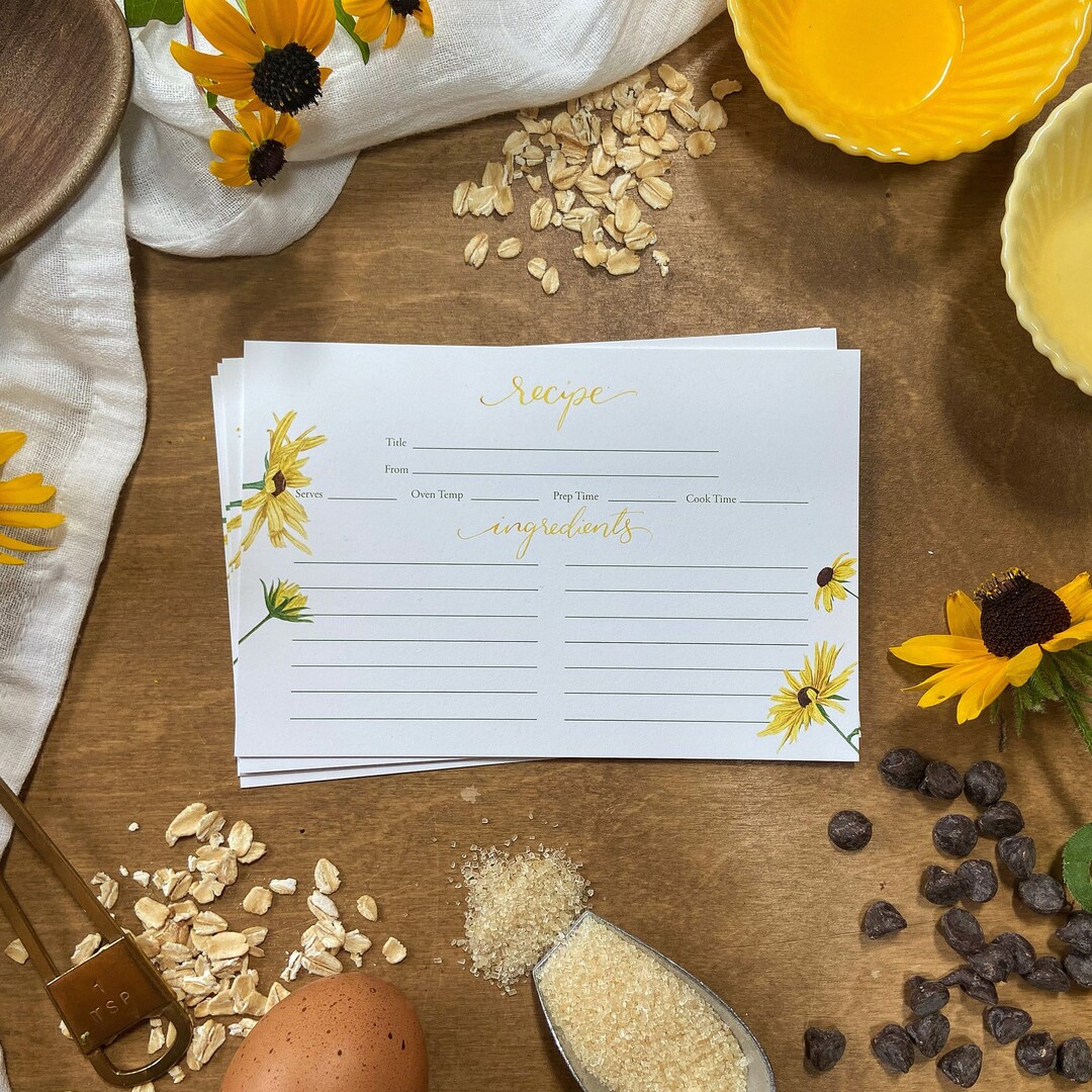 Blackeyed Susan Recipe Cards Rudbeckia Recipe Cards Etsy