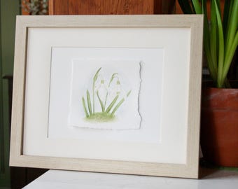 Original Watercolour Snowdrop Paining | Original Flower Art | Wall Decor
