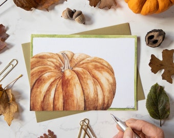 Fall Card | Pumpkin Illustration | Thanksgiving Card | Fall Birthday | Pumpkin Card | Handmade Greeting Card