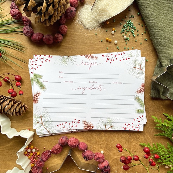 Winter Woodland Recipe Cards
