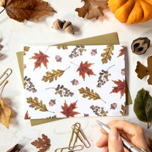 de voeux d'automne | Feuilles d'automne | de correspondance d'automne | d'action de grâces | Aquarelle d'automne | Couleurs d'automne | Carte vierge