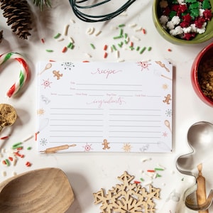 Cartes de recettes de pâtisseries de Noël | Cartes de recettes de pâtisseries des Fêtes | Cuisine de Noël | Bas de Noël | Cadeau pour boulanger | Cartes de recettes des Fêtes
