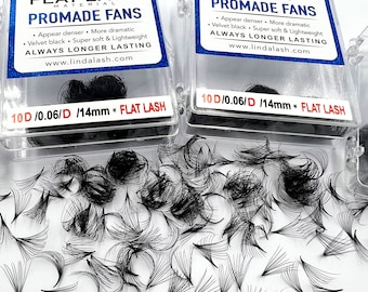 14D premade fans, 0.06 thickness Flat Lash Pro-made Fans, premium quality eyelash, premade fans, volume lash, eyelash extension,