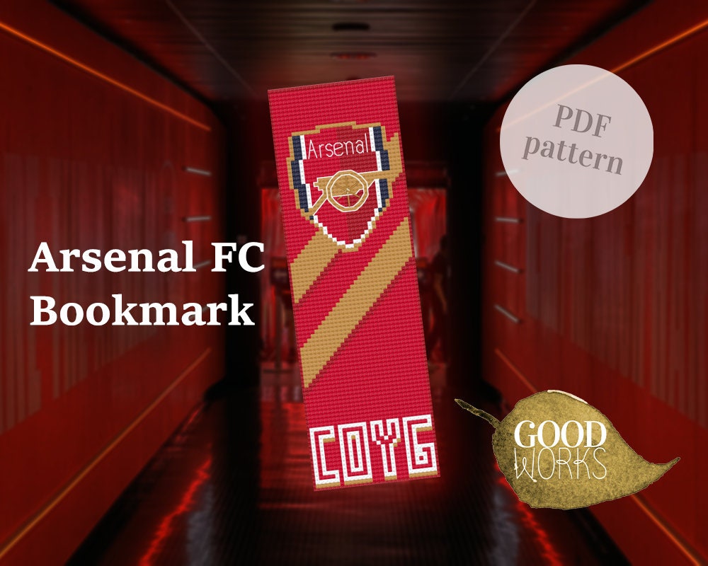 Arsenal FC Bookmark Cross-stitch Pattern - Digital PDF Download - Etsy