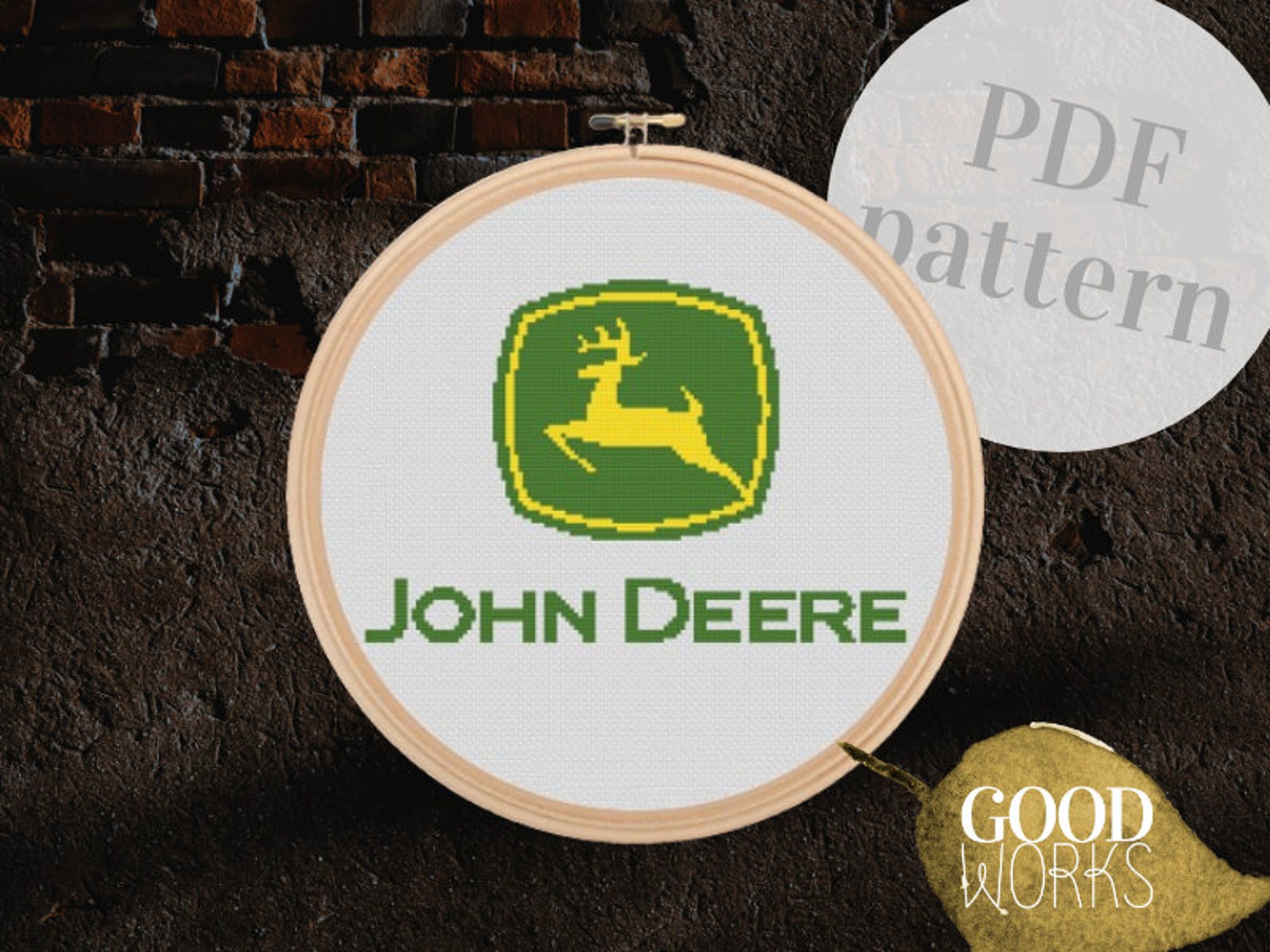 John Deere Logo Stitch Pattern PDF - DIY Embroidery Guide - Etsy
