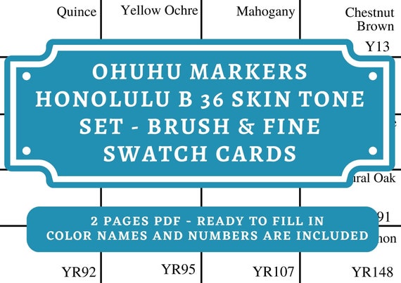 Ohuhu Honolulu B Set of 36 Skin Tone Brush and Fine Tip DIY Color