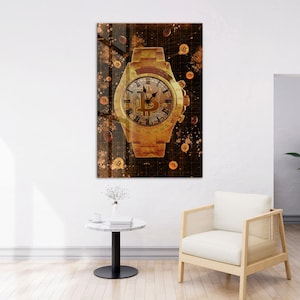 WATCH CRYPTO ART, Luxury Wall Art, Crypto Time Art, Crypto Wall Art Poster, Bitcoin Poster, Crypto Art Print For Office & Home Decor Gifts