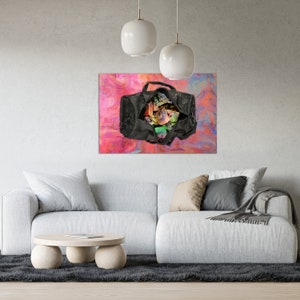 MONEY BAG PICTURE, Graffiti Print, Colorful Graffiti Dollar Glossy Wall Art, Luxury Room Home & Office Wall Prints, New Job Gift For Friend