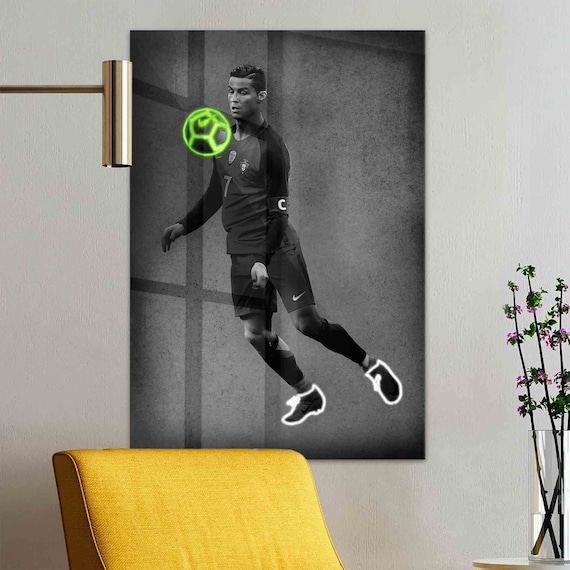 CR7 POSTER, CRISTIANO Ronaldo Poster, Glowing Football Prints