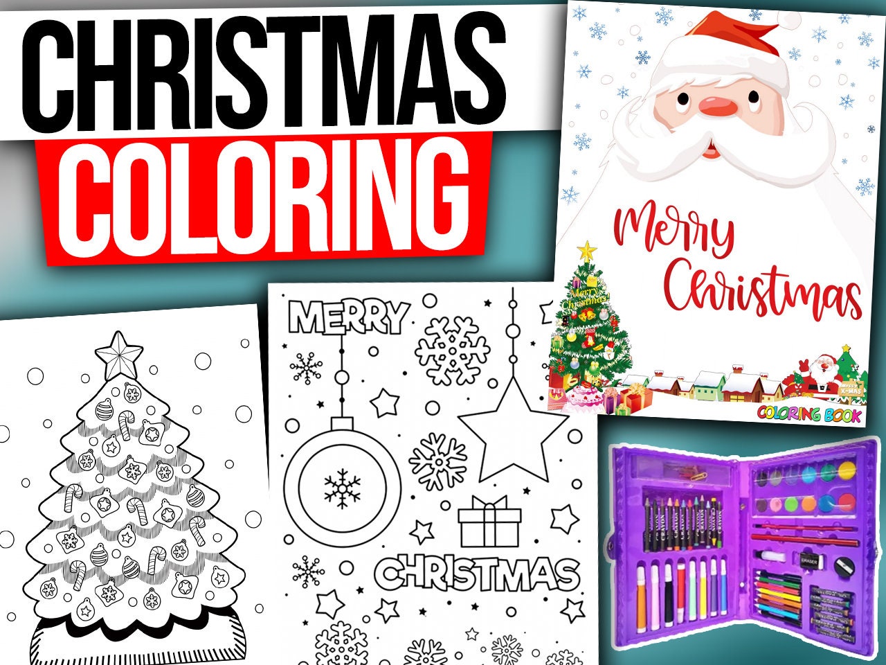 Christmas Coloring Book Christmas Coloring Sheets Christmas | Etsy