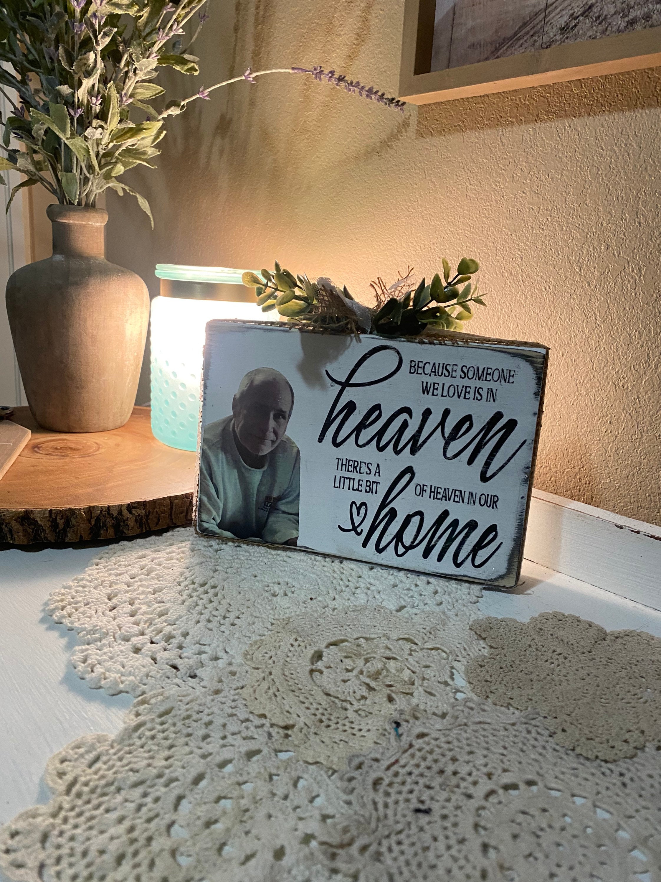Because Someone We Love is in Heaven, There is A Little Bit of Heaven in  Our Home Distressed Sign // Remembrance Sign // Farmhouse //MEMORY - Etsy  Israel
