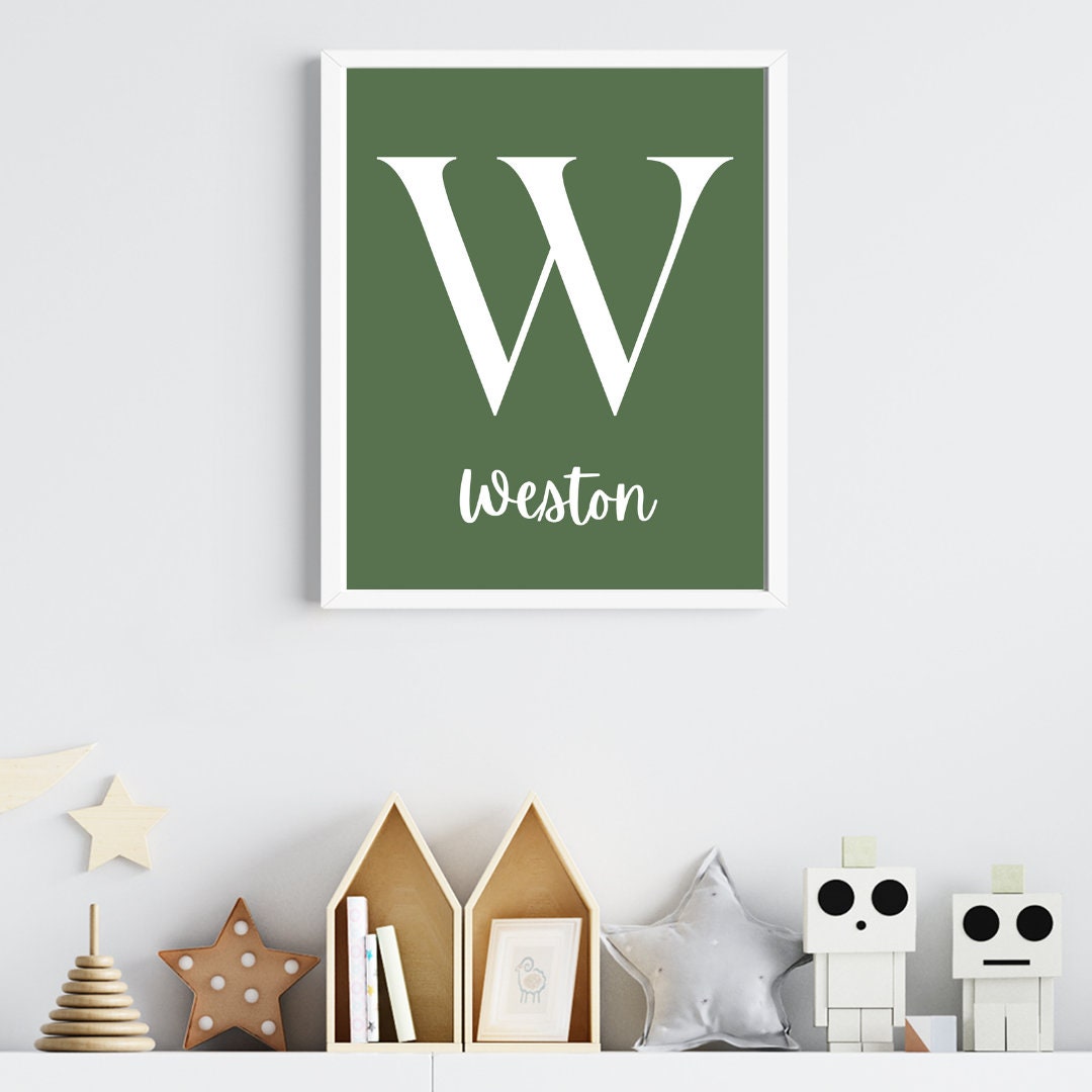 Modern Name Digital Art Print Kids Room Nursery Decor Etsy