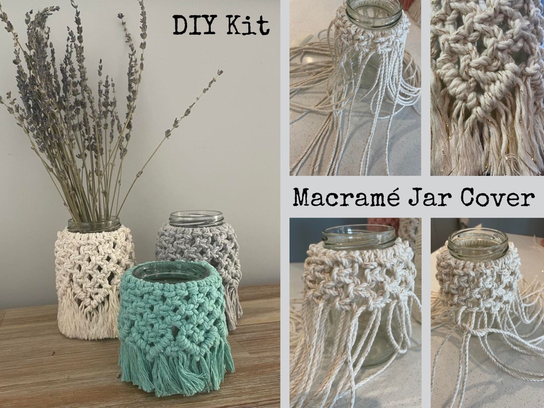 DIY Kit Macramé Jar Cover Etsy