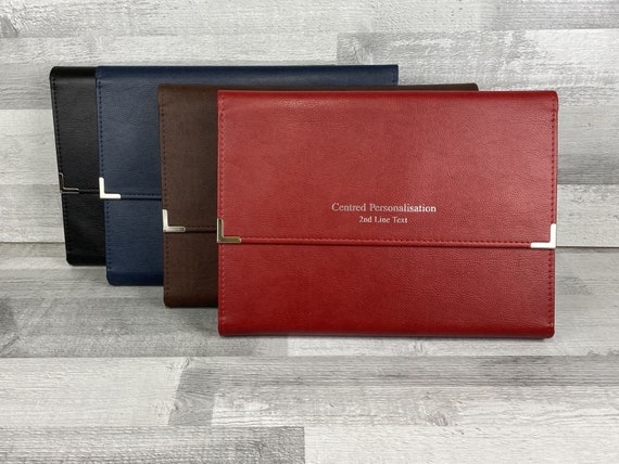 Personalised Cabrini Faux Leather Board-Supported Document Wallet | Car Documents, Document Holder, Home Documents, Motor Document Holder