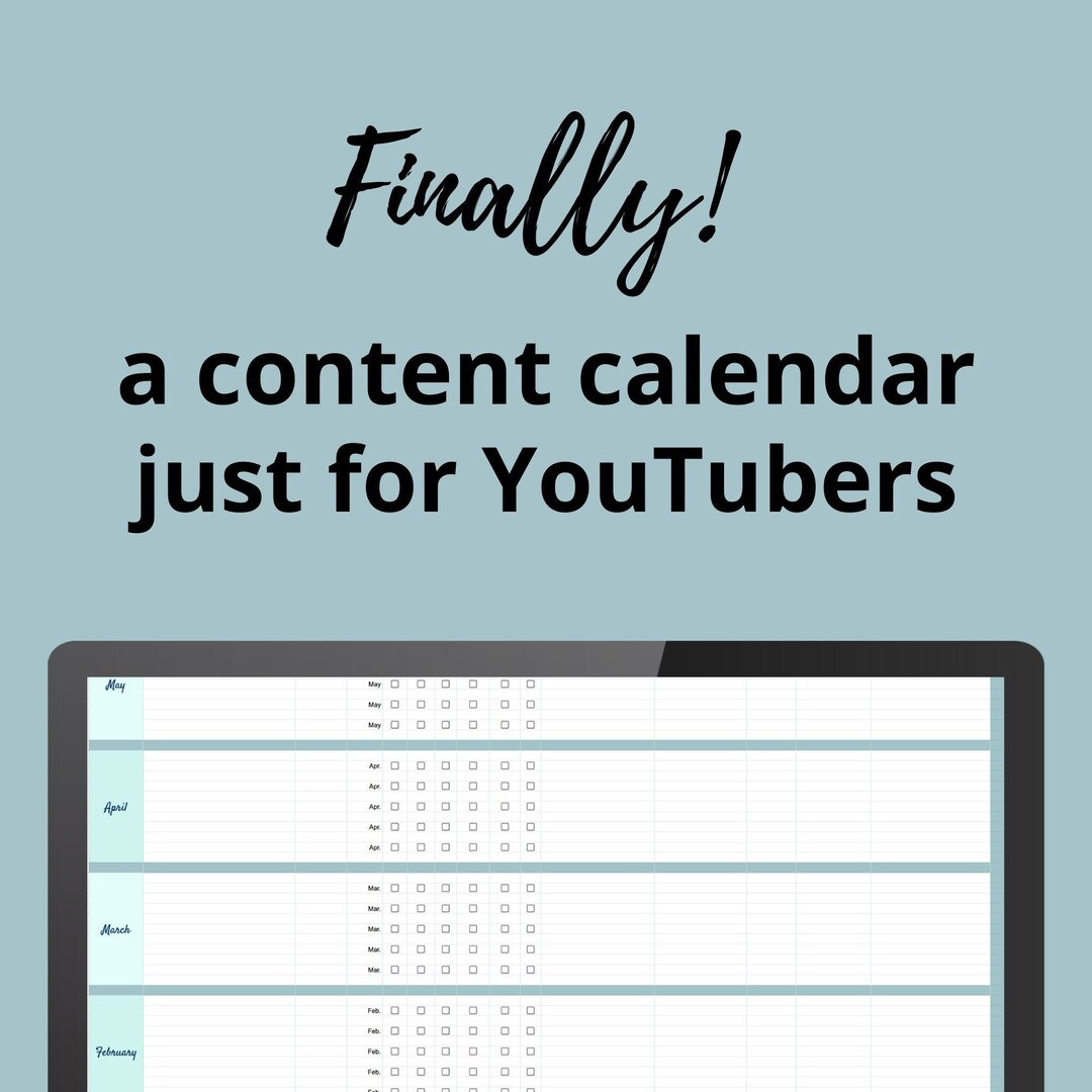 Youtube Digital Planner | Google Sheets Template - Etsy