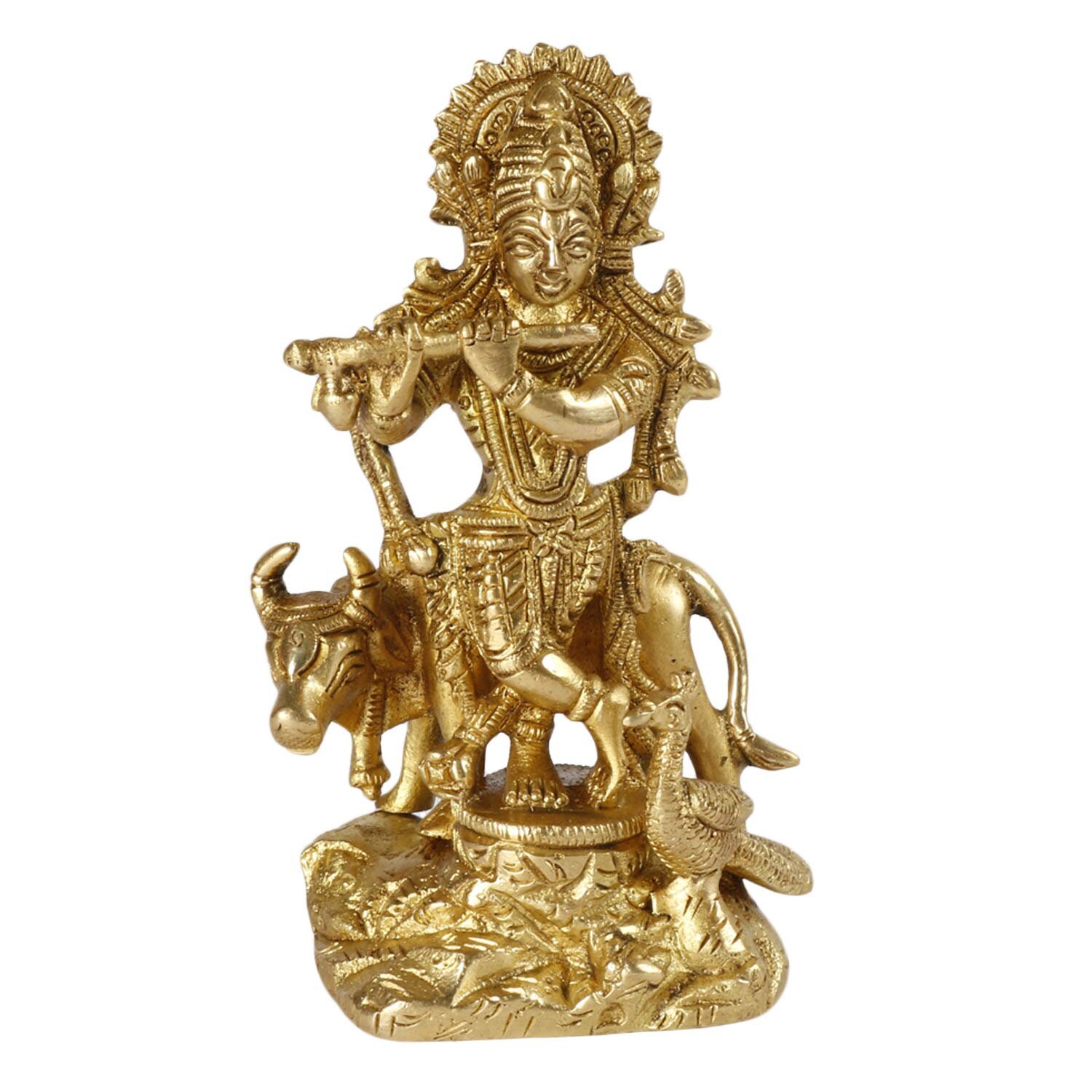 Statue Krishna Lord Murli Manohar En Laiton – 38 Cm – Déco Maison & Cadeau