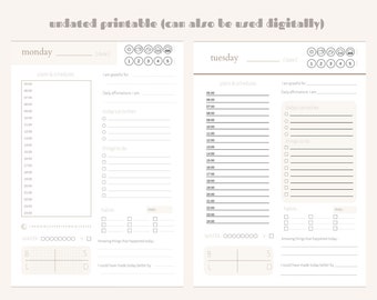 Digital daily weekly planner (printable)