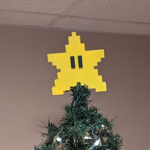 Super Mario Star Tree Topper 3D Printed Christmas Ornament Tree ...