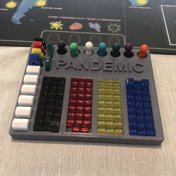 Pandemic Game Organizer - 3D-geprinte bordspelstukhouder