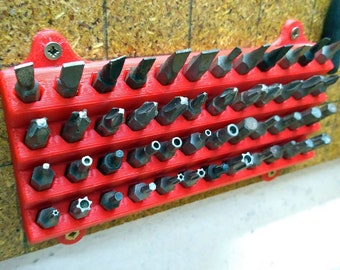 Drill Bit Organizer | Screwdriver 1/4 bit wall holder | 3D Printed