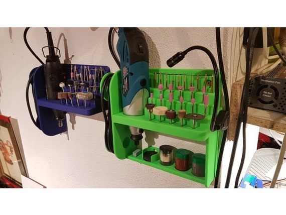 Rotary Tool Holder Wall Mounted Dremel Rack Etsy