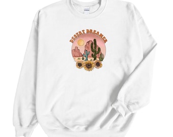 Desert Dreamer Graphic Sweatshirt - Boho Chic Southwest Sunset Sweatshirt