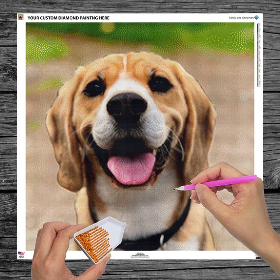 5D DIY Diamond Painting Cute Colorful Dog Full Round Diamond