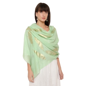 Handmade Cashmere Pashmina Foil Printed Stoles Scarf Shawl Wrap