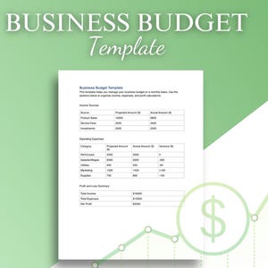 Business Income Tracker, Expense Tracker, Financial Tracker, Monthly Budget Overview, Business Money Organizer, A4, Instant Download