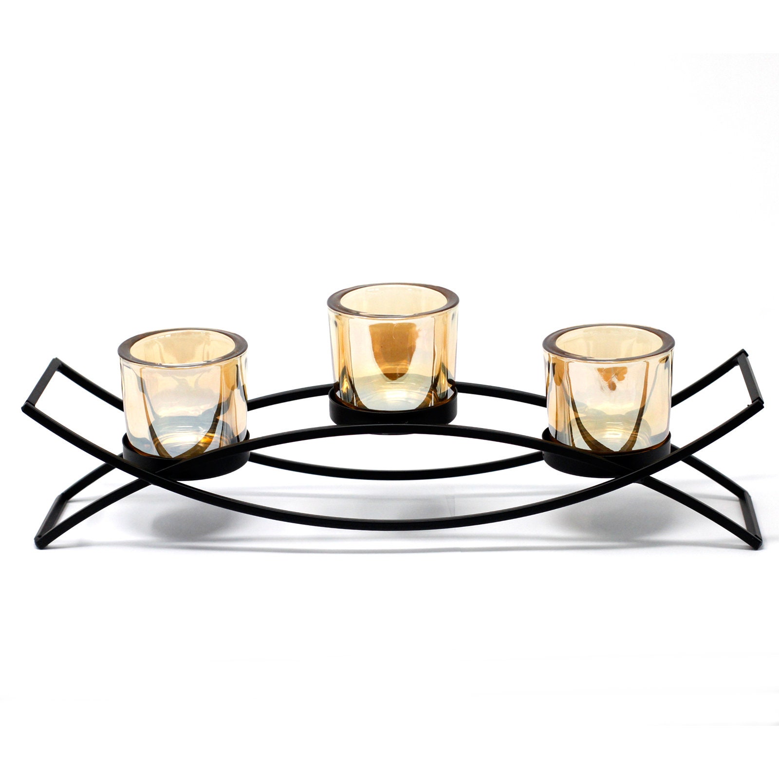 Centrepiece Iron Votive Candle Holder 3 Cup Silluethe Etsy